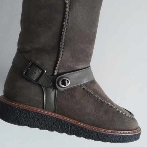 Coach Moto Genuine Shearling Boots size 8B - Picture 10 of 10